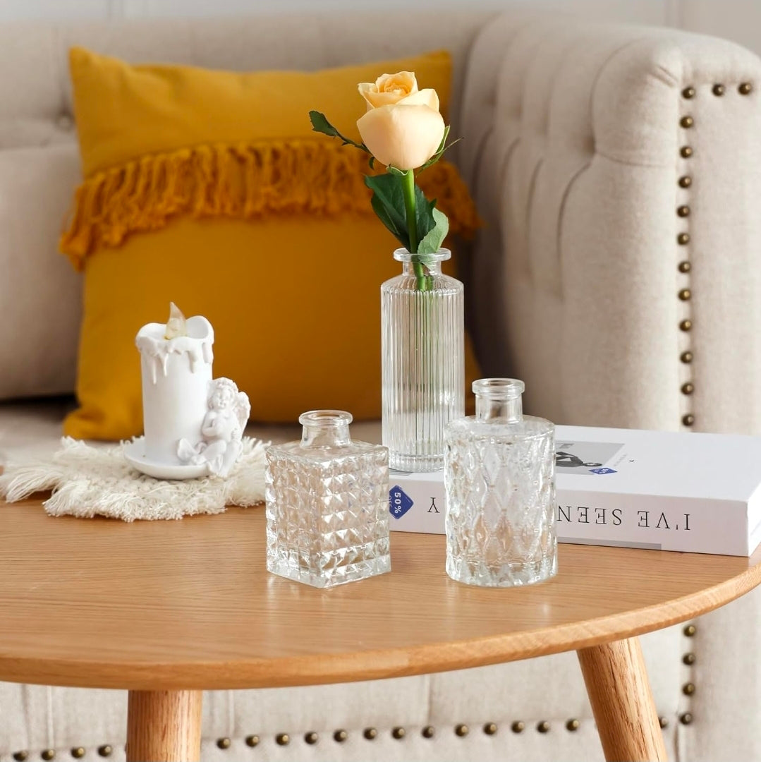 24 Small Glass Bud Vase Set