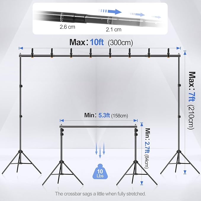 Backdrop Stand 10x7ft(WxH)